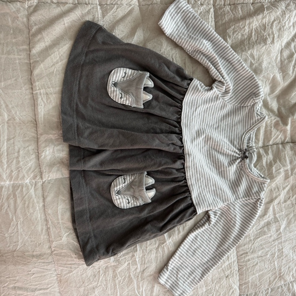 Carter's Gray Striped Baby Dress